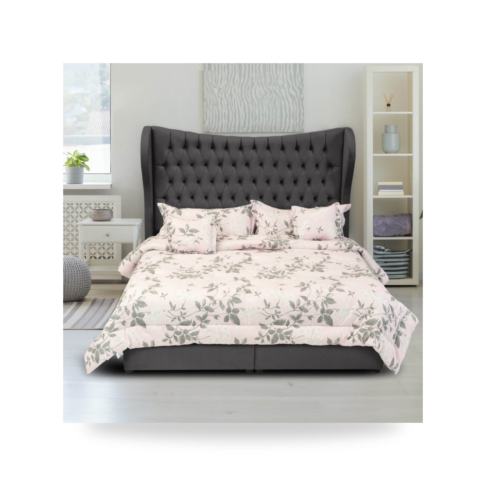سرير نوم فاخر - هيكل سرير قطيفة رمادي Serin Dark 200×120 In - من In-House