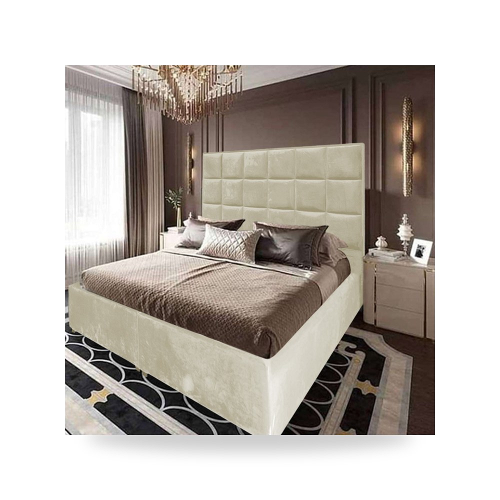 سرير نوم فاخر - هيكل سرير قطيفة عاجي Cordoba 200×100 In House - من In-House