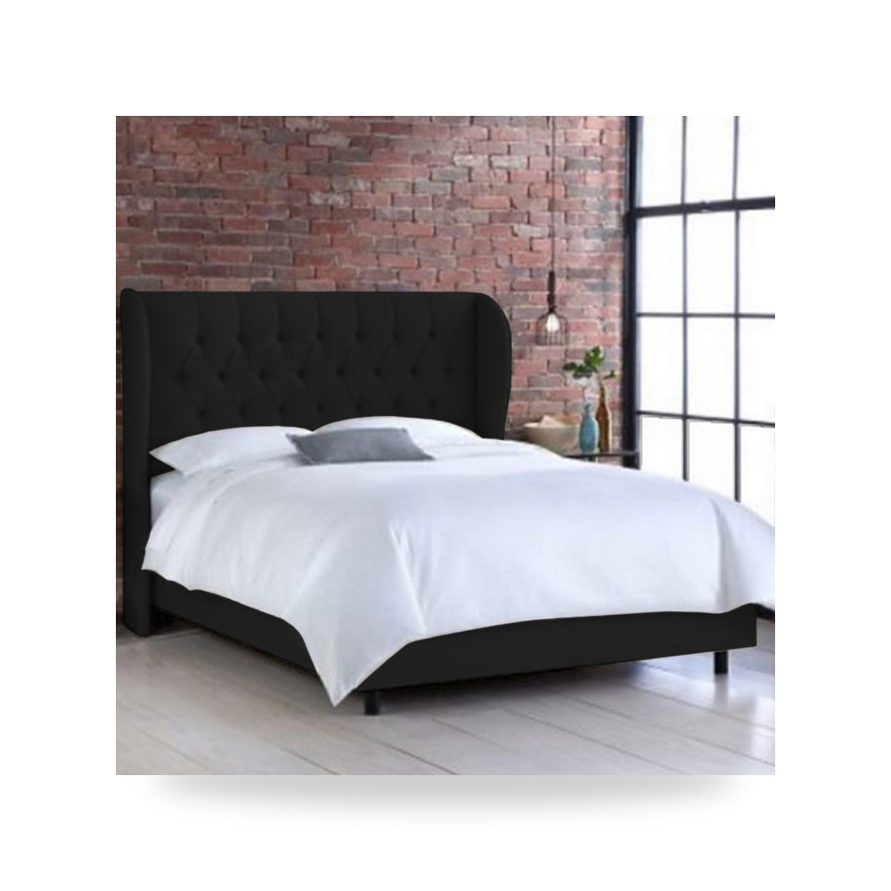 سرير نوم فاخر - هيكل سرير كتان أسود Berlin 200×120 In House - من In-House