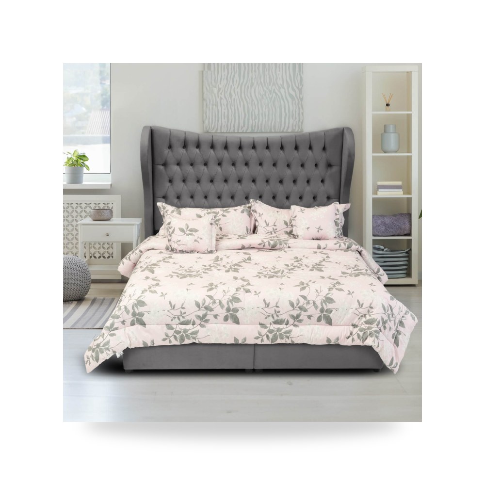 سرير نوم فاخر - هيكل سرير كتان رمادي Lujin 200×200 In House - من In-House