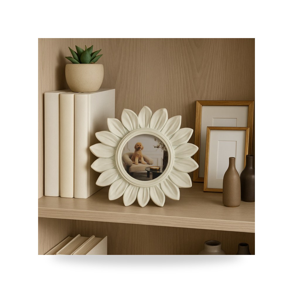 إطار برواز صورة 4x4" Sunflower , Ivory Sagebrook Home موديل 21970