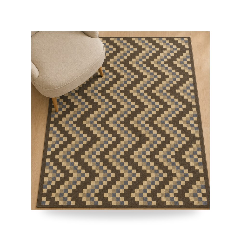أثاث غرف نوم وأسرّة - إضاءة بني Ferrera ZigZag 160×235 - طراز 4154