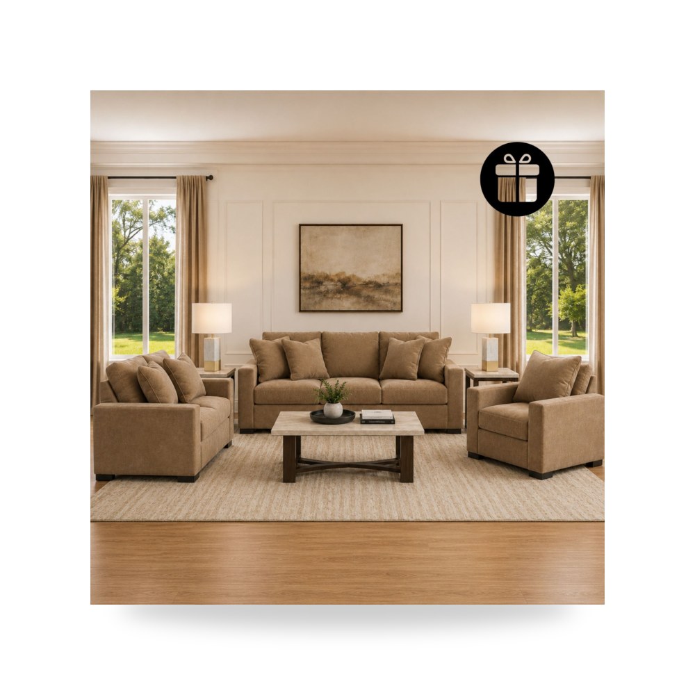 طقم كنب غرفة معيشة فضي آشلي Ashley Furniture موديل 73610 ALG موديل 73610-ALG-24-027