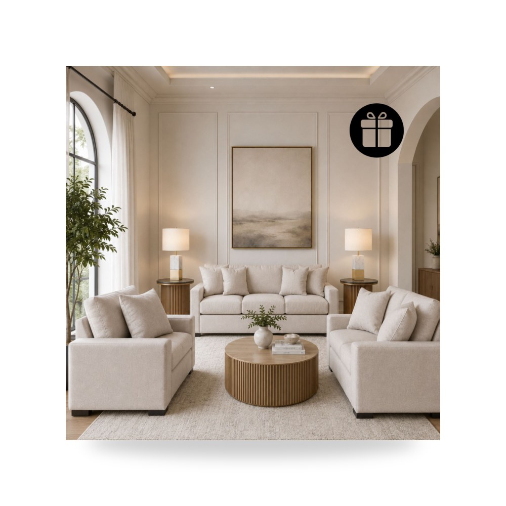 طقم كنب غرفة معيشة فضي آشلي Ashley Furniture موديل 73611 ALG موديل 73611-ALG-24-027