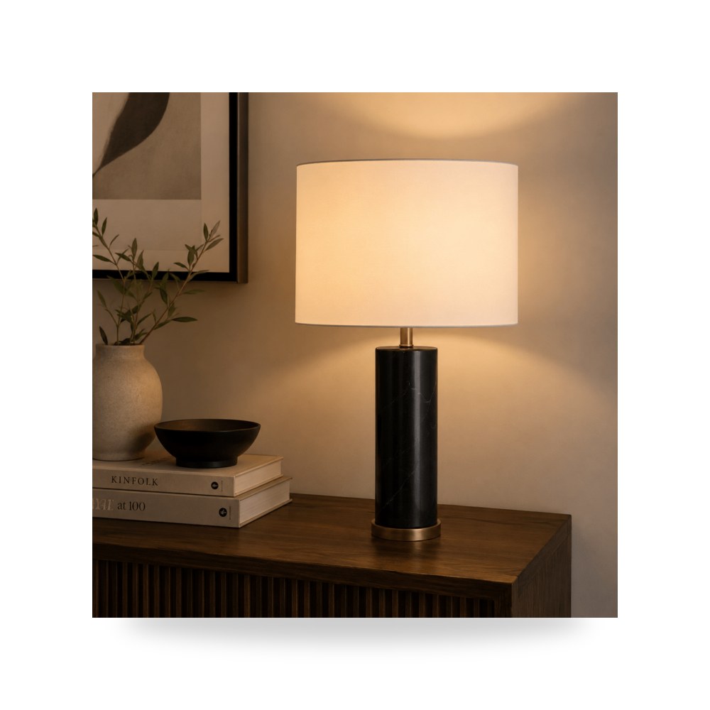 أباجورة طاولة ديكور Sculpted Marble روتس موديل MT88849