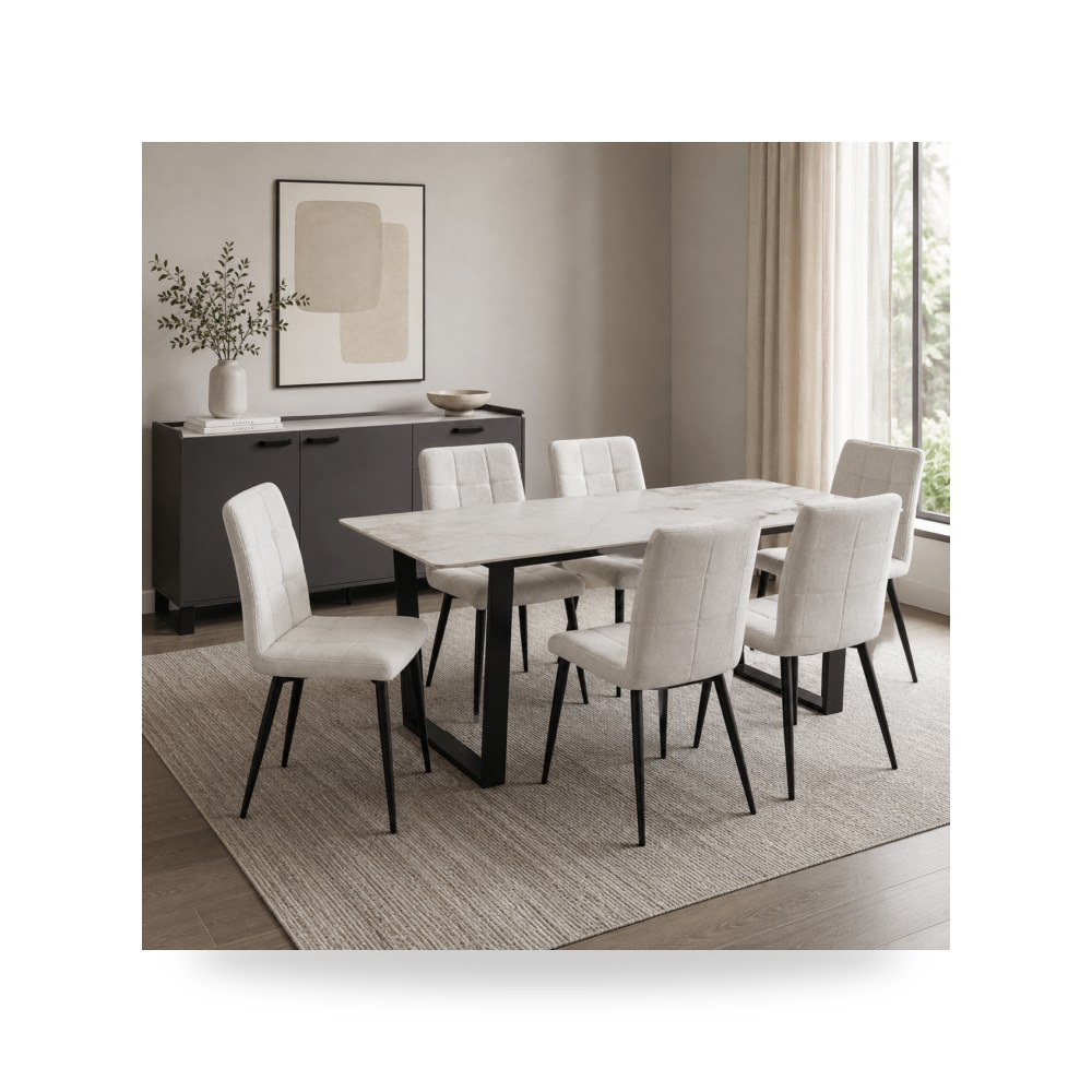 كرسي طعام فاخر - طقم غرفة طعام موديل R2270 - طراز R2270-D0001SET