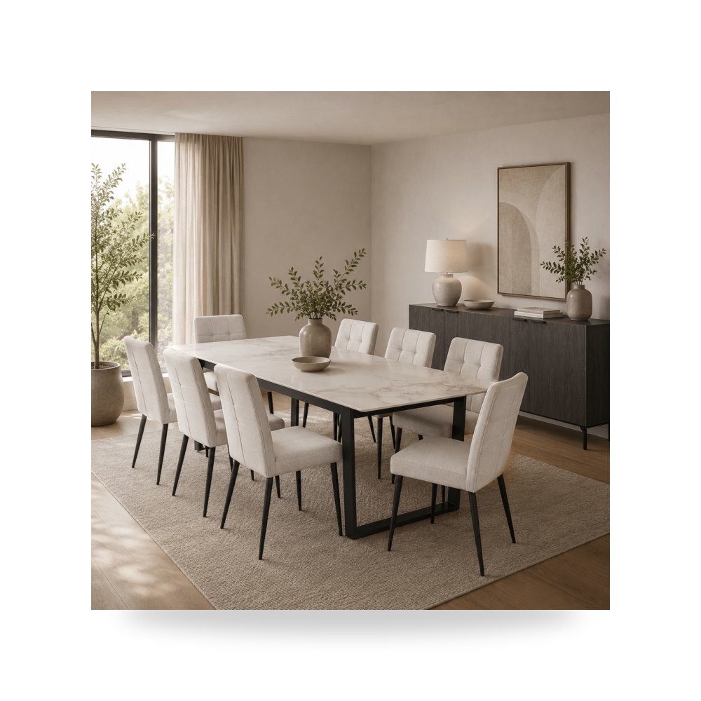 كرسي طعام فاخر - طقم غرفة طعام موديل R2270 - طراز R2270-D0001-240SET