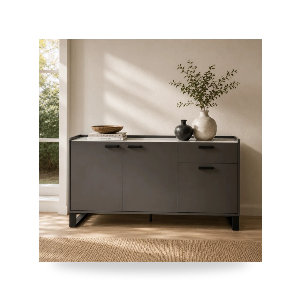 بوف ومسند قدم عثماني - بوفيه كونسول موديل R2270 - طراز R2270-D0001-SB