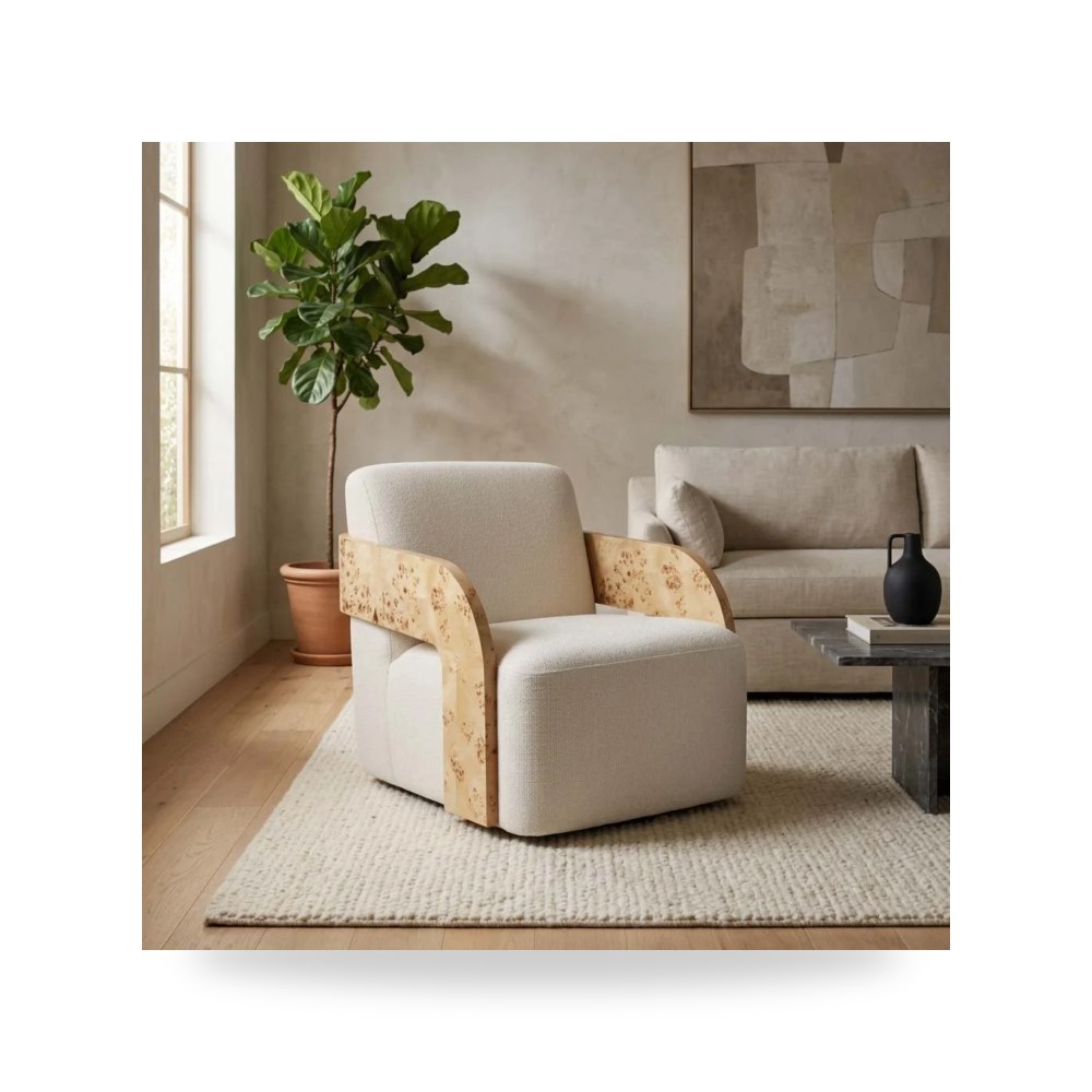كرسي خشب عاجي Sagebrook Home موديل 21640