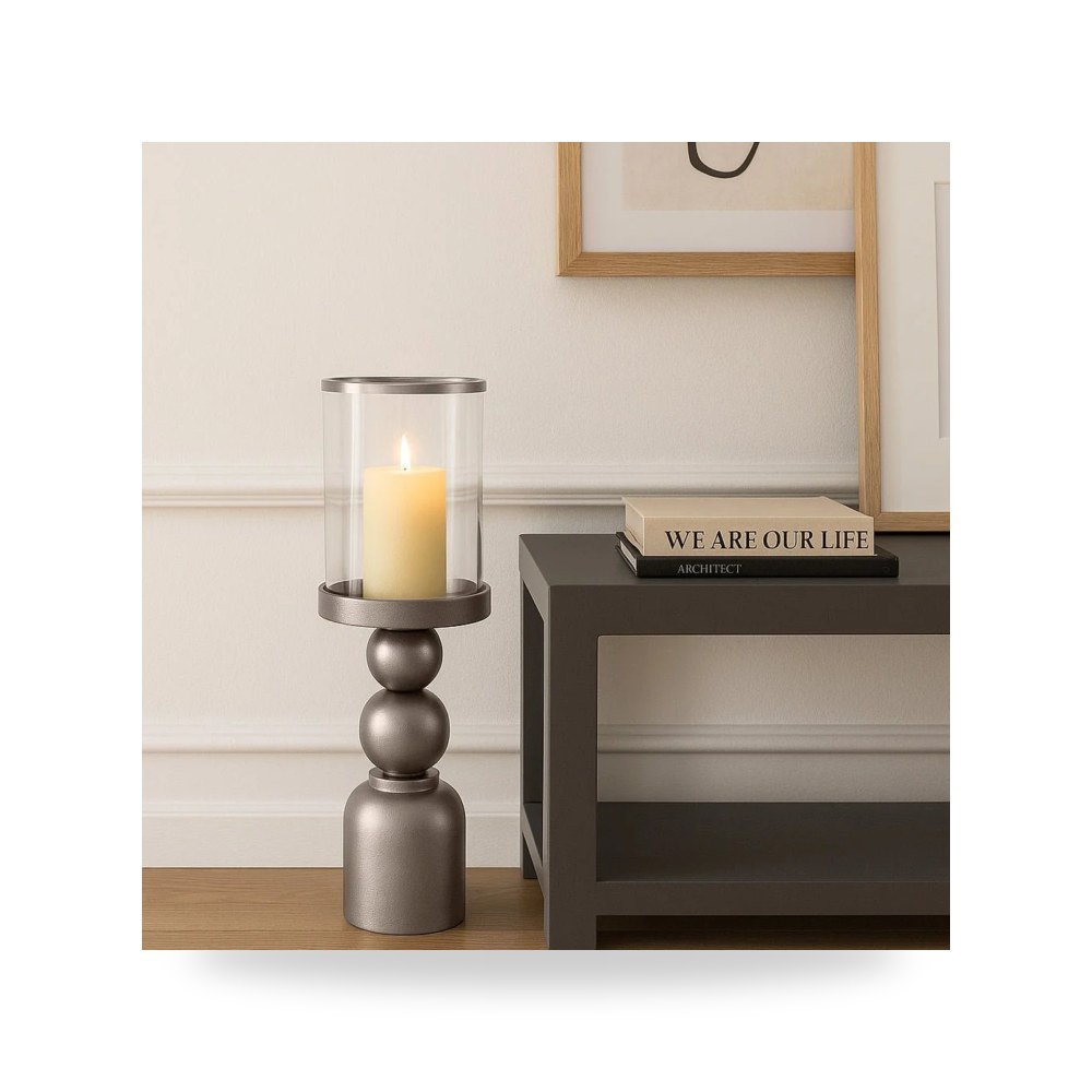 حامل شموع فضي Sagebrook Home موديل EV22760 01