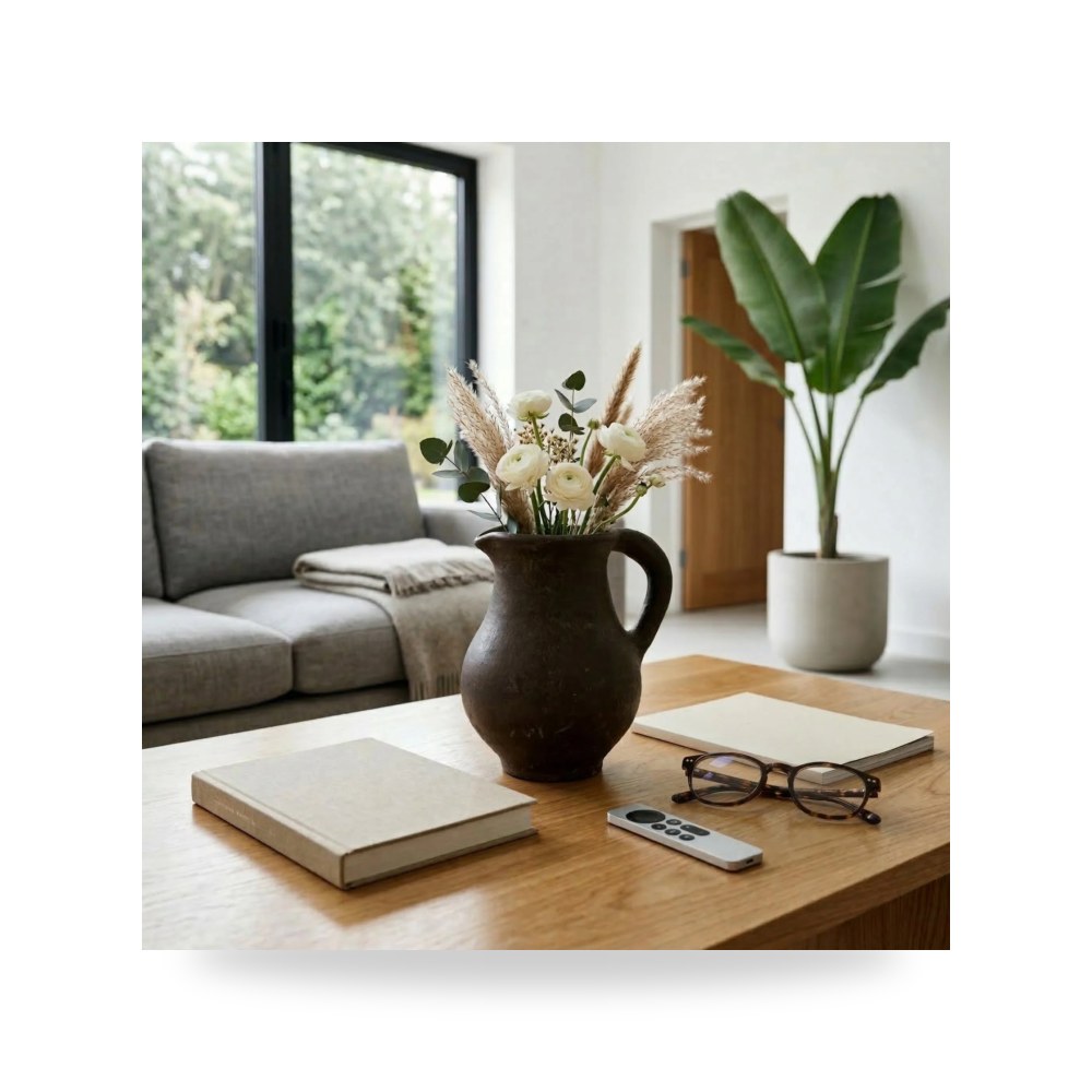 فازة زينة بني Sagebrook Home موديل 23164 01