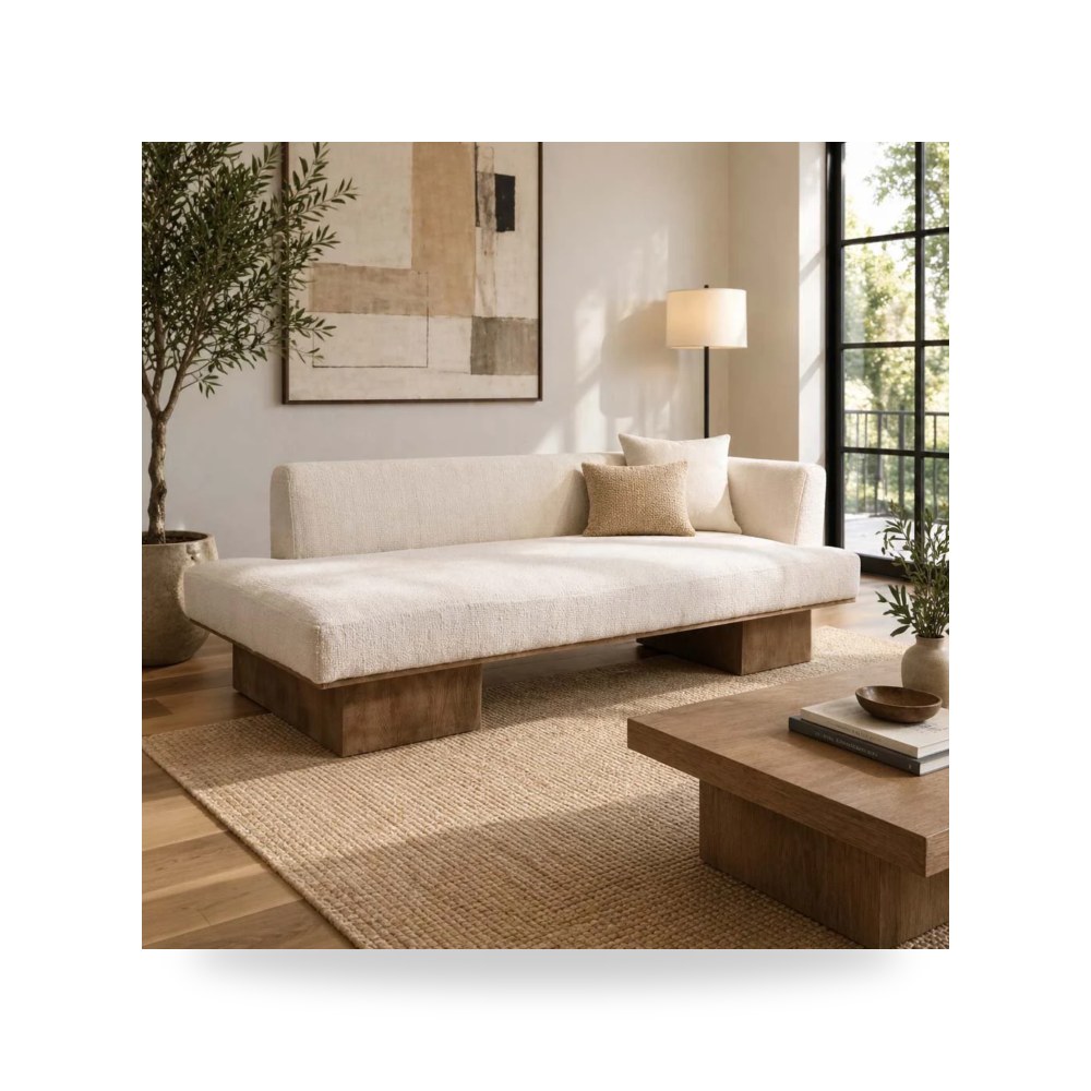 كتان عاجي Chaise Lounger, 79×37 موديل Sagebrook Home موديل 23374