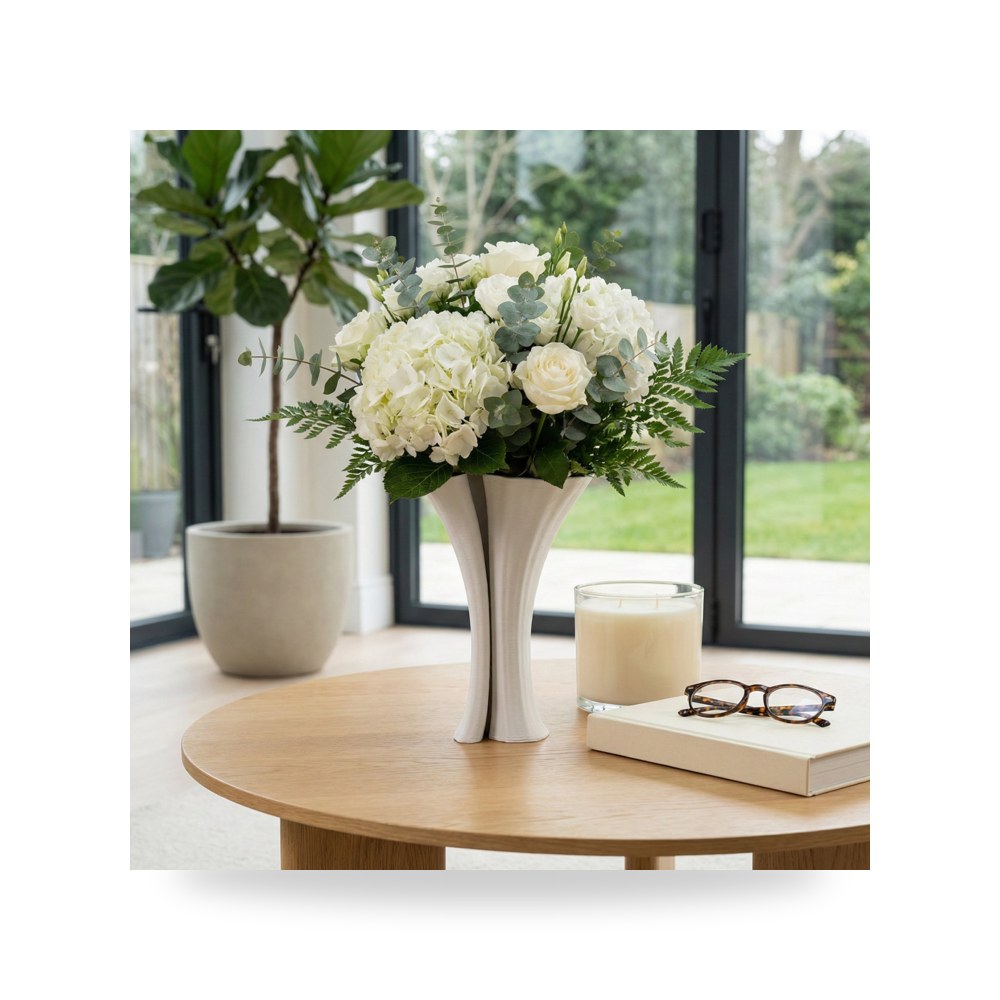 فازة زينة أبيض Sagebrook Home موديل EV22749