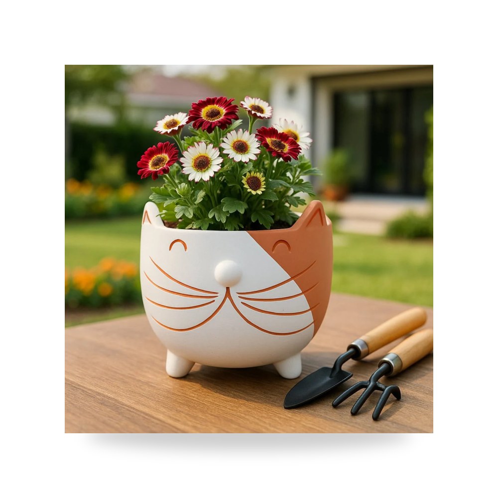 حوض زرع ونباتات ديكوري فاخر - مركن حوض زرع أبيض Sagebrook Home موديل 21910 - مقاس 15.24 cm