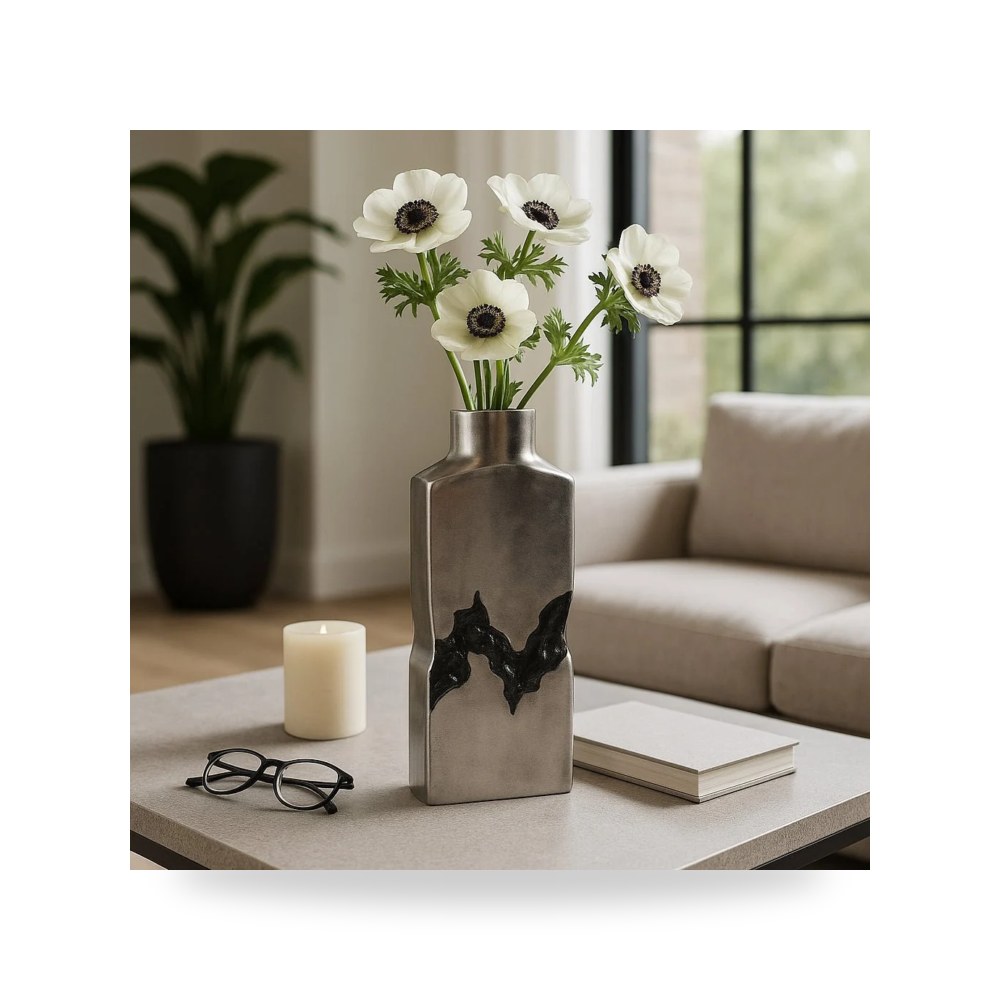 فازة زينة فضي Sagebrook Home موديل 22518 02
