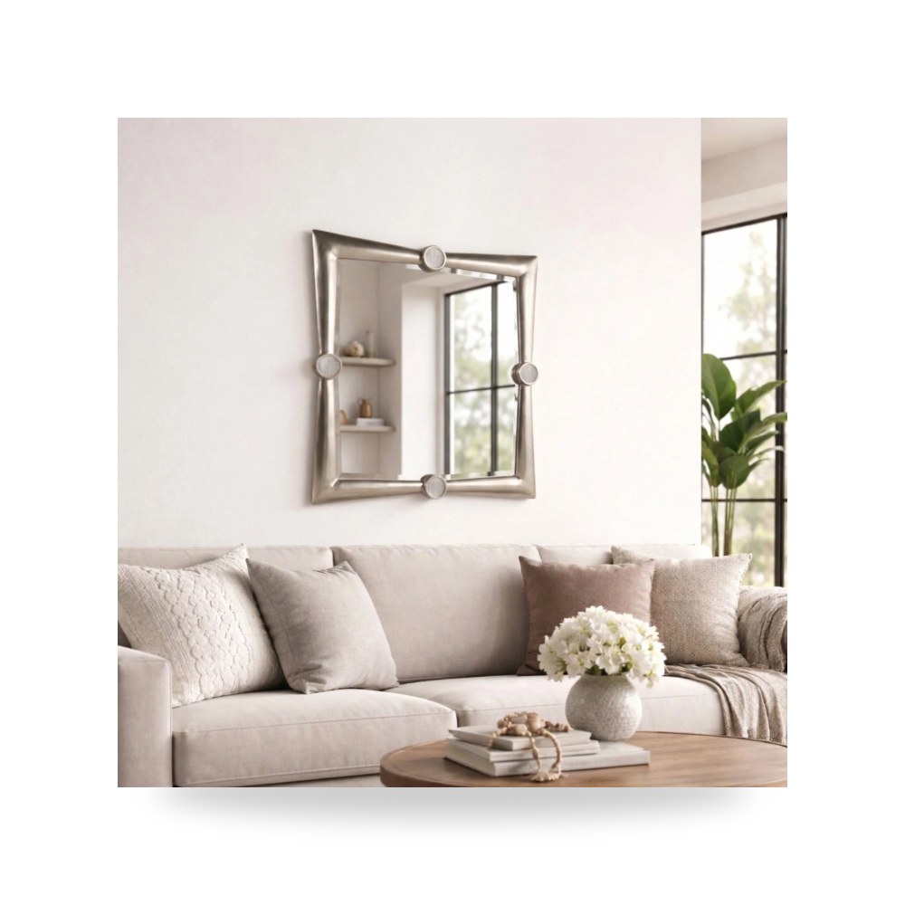 مرآة ديكور جدارية 32x36" Monnar Selenite And Metal Wall , ذهبي Sagebrook Home