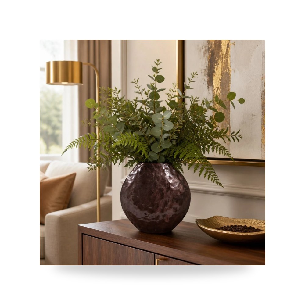 فازة زينة بني Sagebrook Home موديل 15230 16