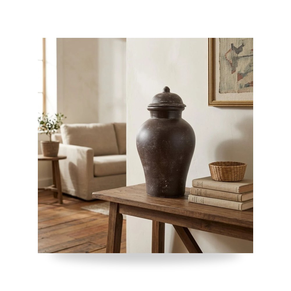 فازة زينة بني Sagebrook Home موديل 22989 03