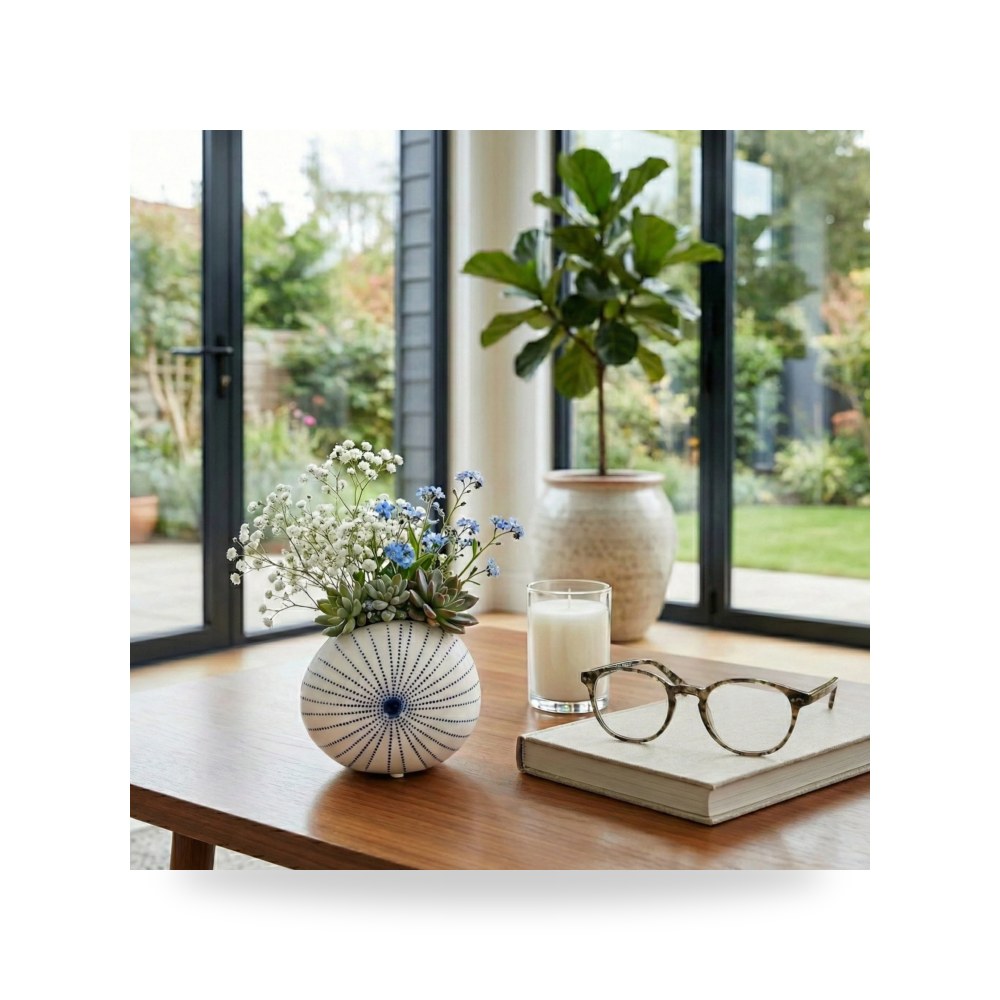 فازة زينة أبيض Sagebrook Home موديل 21582 03