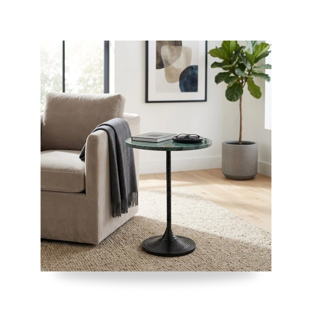 طاولة جانبية أخضر Marble Green - blac 20×16 من ساج بروك هوم Sagebrook Home