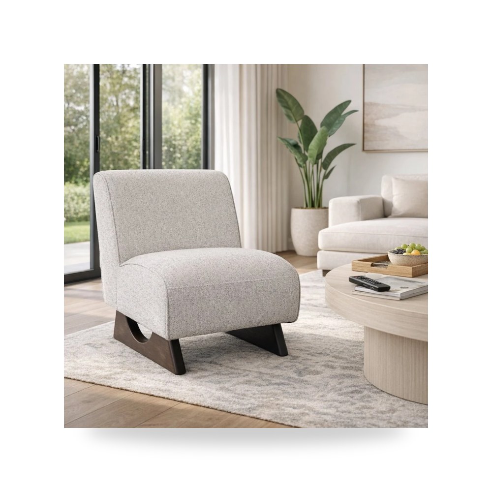 كرسي جلوس بتصميم أنيق - كرسي بني Warren Ivory - brown 33×30 - من Sagebrook Home