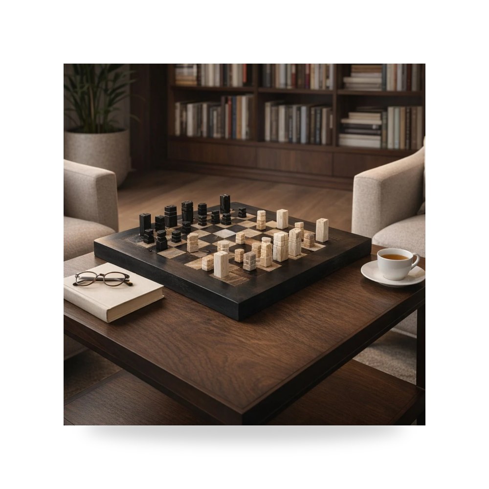 خشب أسود Chess Black - ivory Sagebrook Home موديل 23047