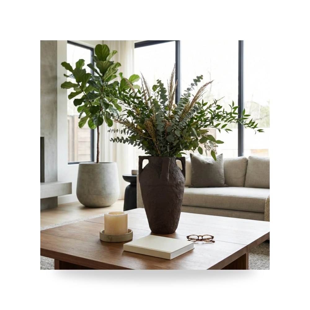فازة زينة بني Sagebrook Home موديل 21498 04