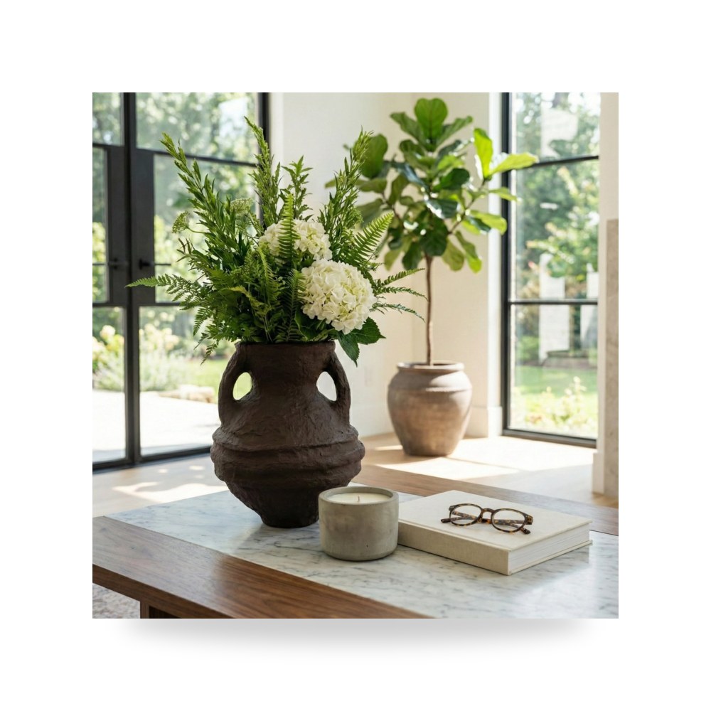 فازة زينة بني Sagebrook Home موديل 18236 04