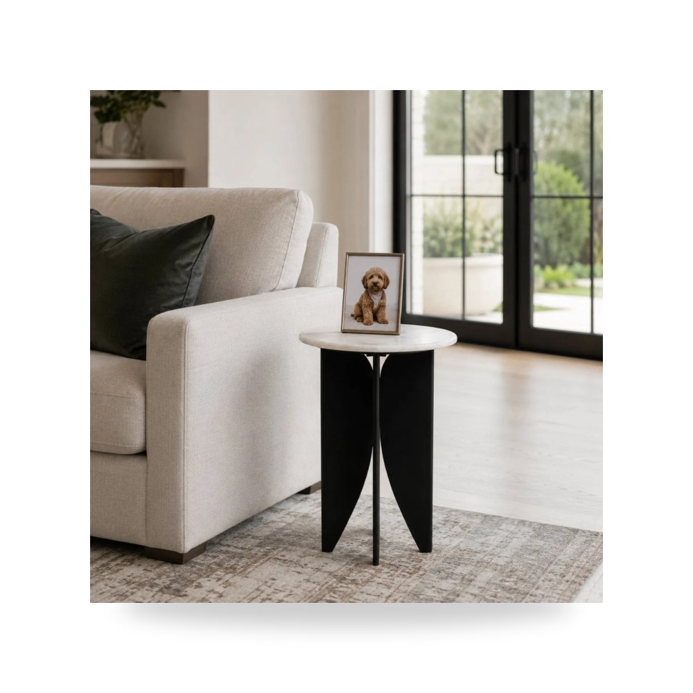 طاولة جانبية أسود Contemporary White - black من ساج بروك هوم Sagebrook Home