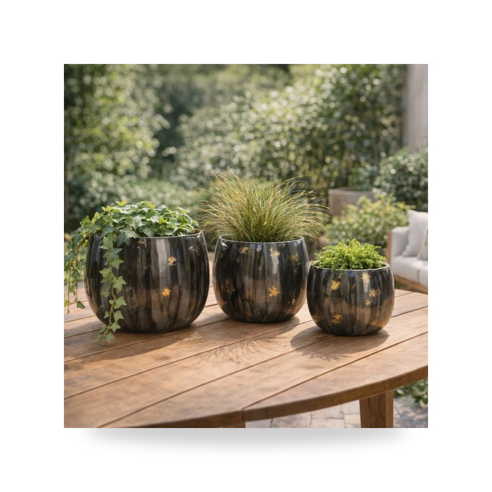 حوض زرع ونباتات ديكوري فاخر - مركن حوض زرع Sagebrook Home موديل 23328 04 - طراز 23328-04