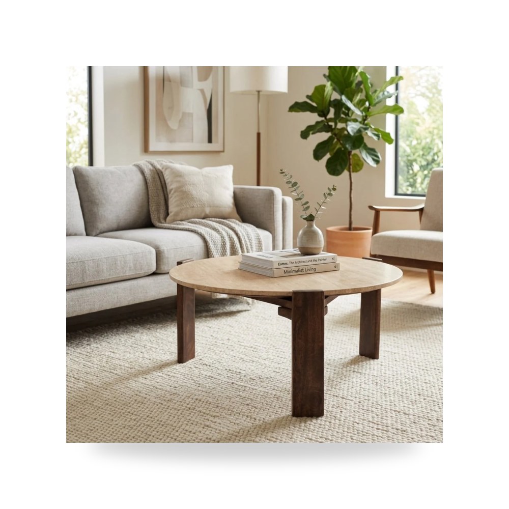 طاولة قهوة بني Travertine Tan - brown 36×16 من ساج بروك هوم Sagebrook Home