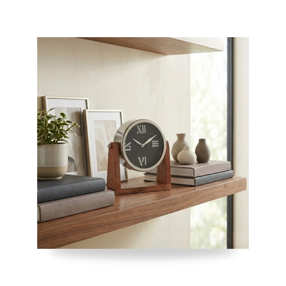 خشب فضي Clock Base, Natural - silver 9×8 Sagebrook Home