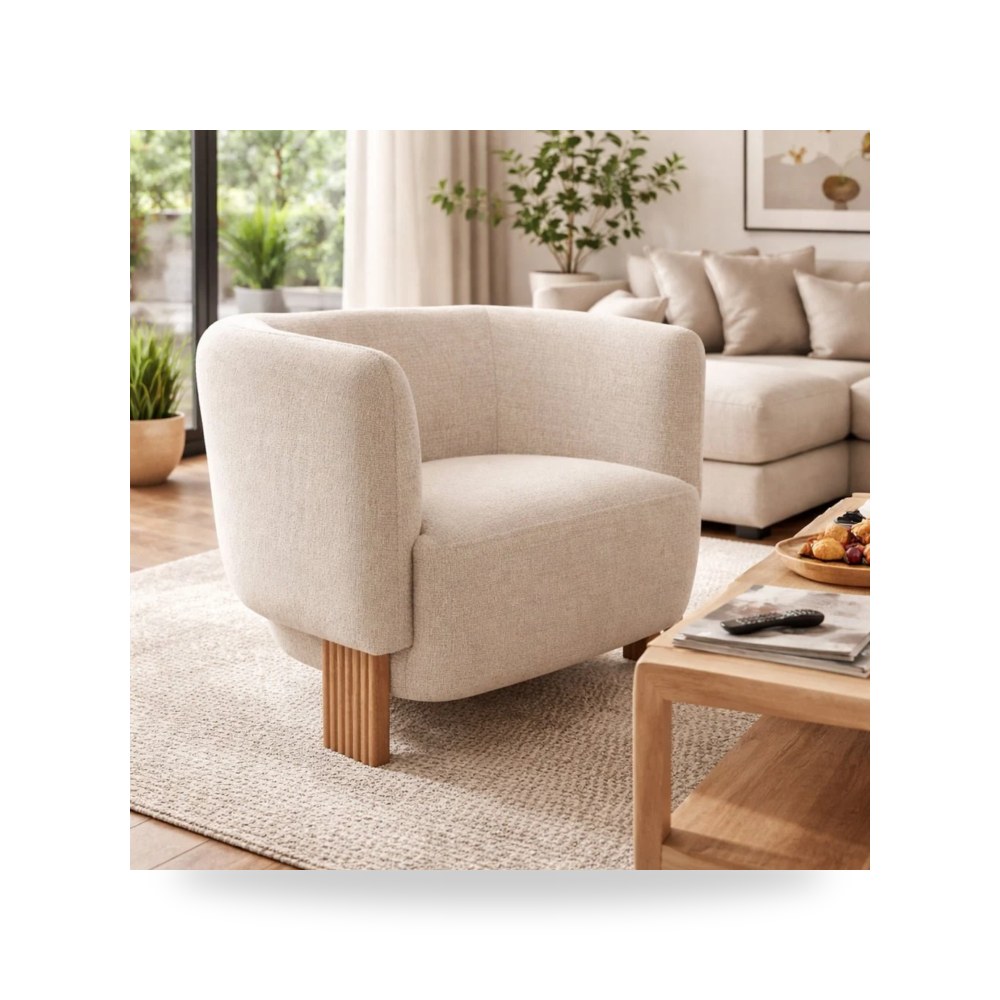 كرسي جلوس بتصميم أنيق - كرسي بني Modesto Ivory - brown 32×30 - من Sagebrook Home