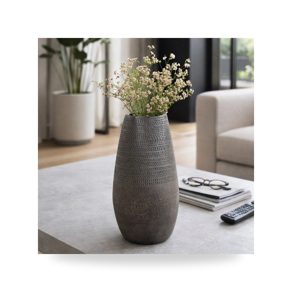 بني Clay Vase, Sagebrook 18×10 موديل 22782-02 Sagebrook Home