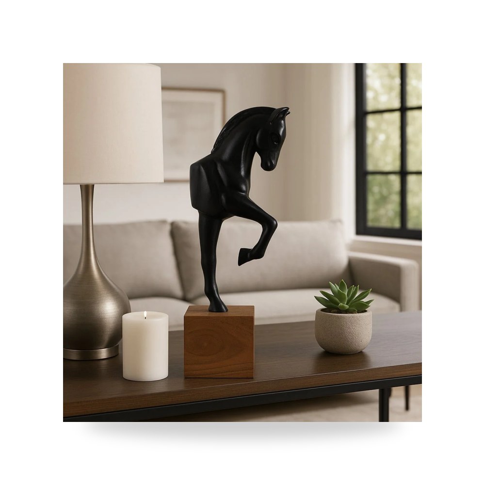 خشب أسود Horse Black - 12×4 Sagebrook Home موديل 22534