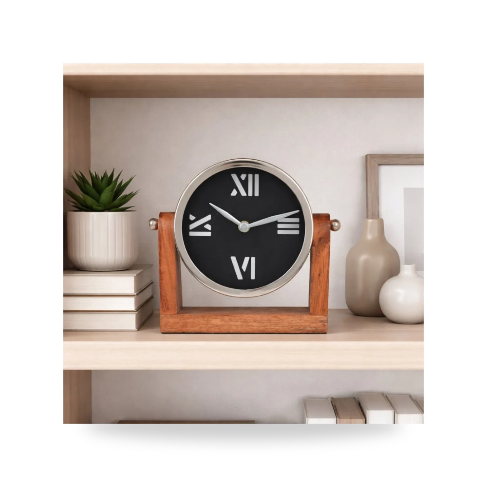 خشب فضي Clock Base, Natural - silver 7×7 Sagebrook Home