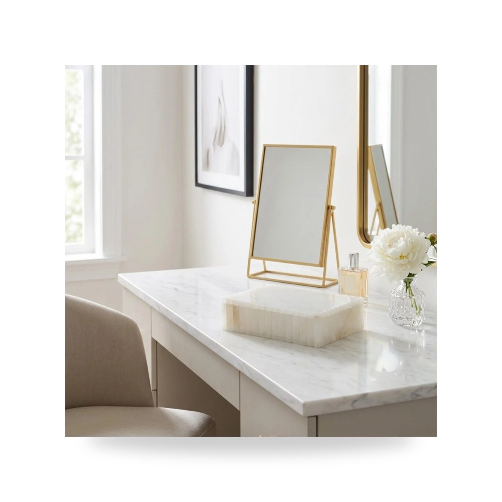 سرير نوم فاخر - سرير أبيض Alabaster Box, Sagebrook 8×6 - من Sagebrook Home - طراز موديل