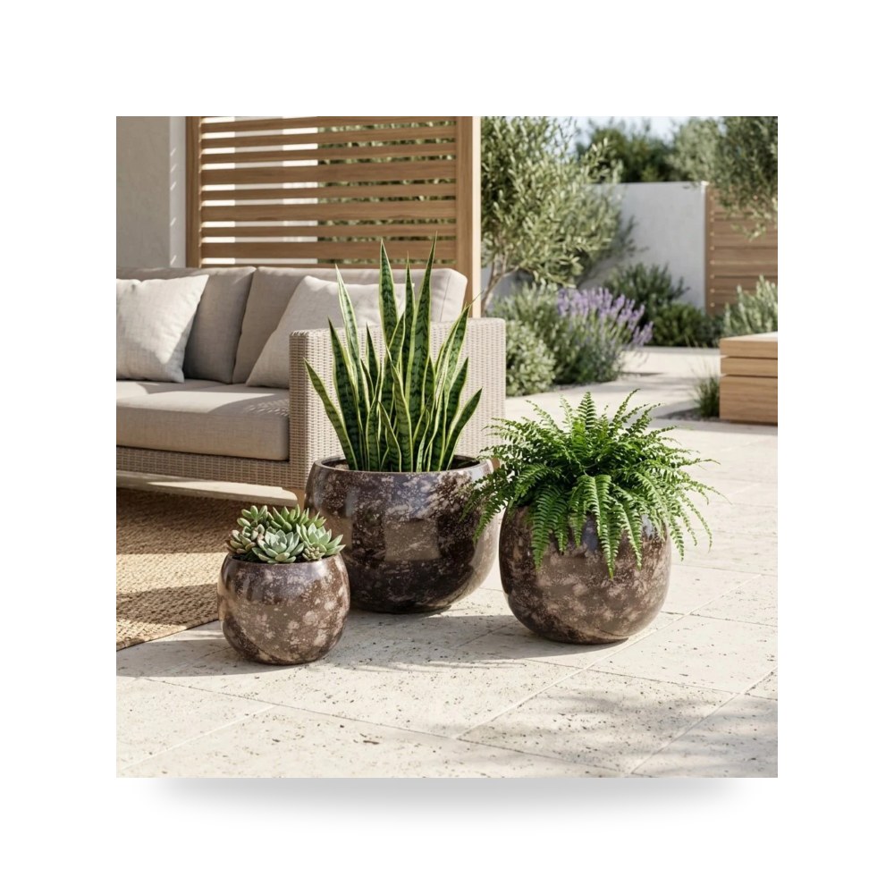 حوض زرع ونباتات ديكوري فاخر - مركن حوض زرع Sagebrook Home موديل 23328 03 - طراز 23328-03