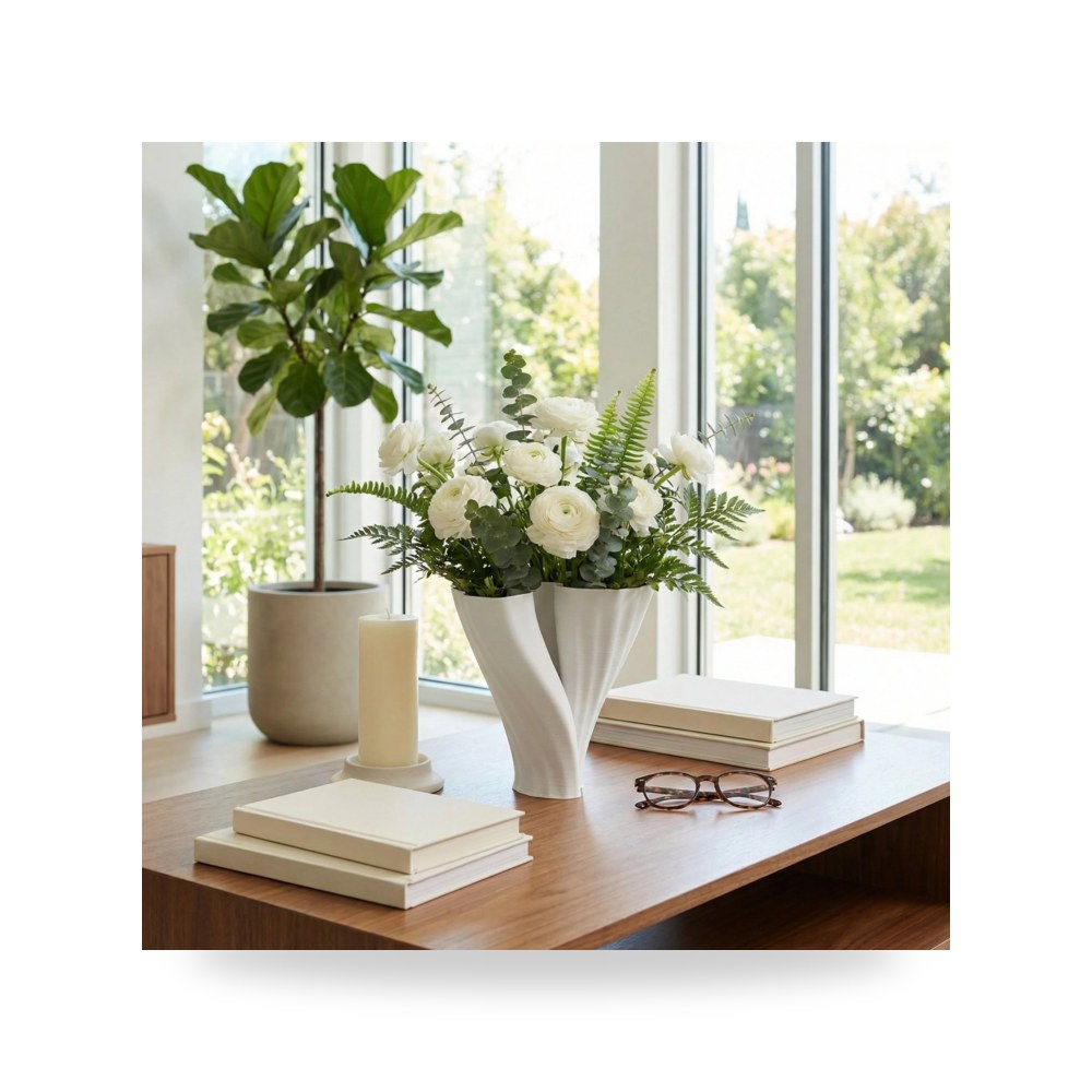 فازة زينة أبيض Sagebrook Home موديل EV22749