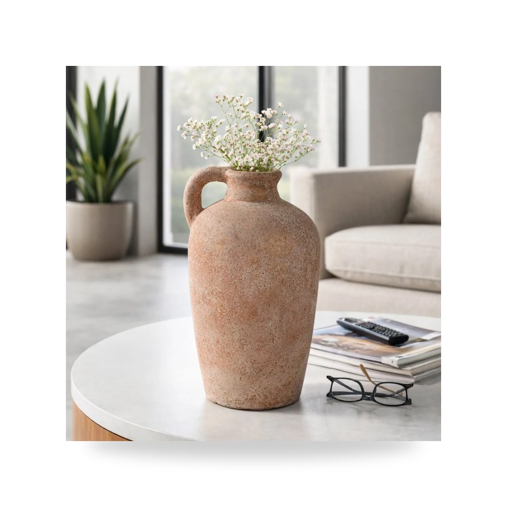مزهرية فازة ديكور 16x9" Terracotta Textured Jug , ذهبي Sagebrook Home