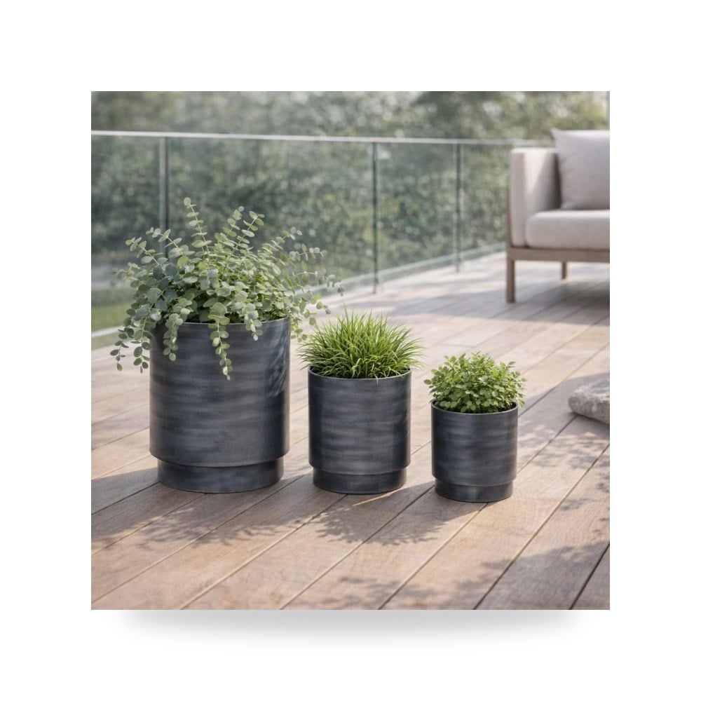 حوض زرع ونباتات ديكوري فاخر - مركن حوض زرع رمادي Sagebrook Home - طراز 23325 - مقاس 31.75