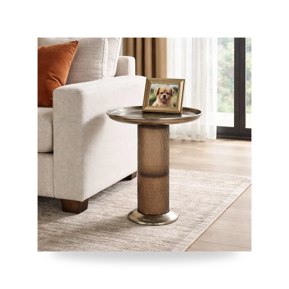 طاولة جانبية زجاج Gallioplis Metal من ساج بروك هوم Sagebrook Home موديل EV22999