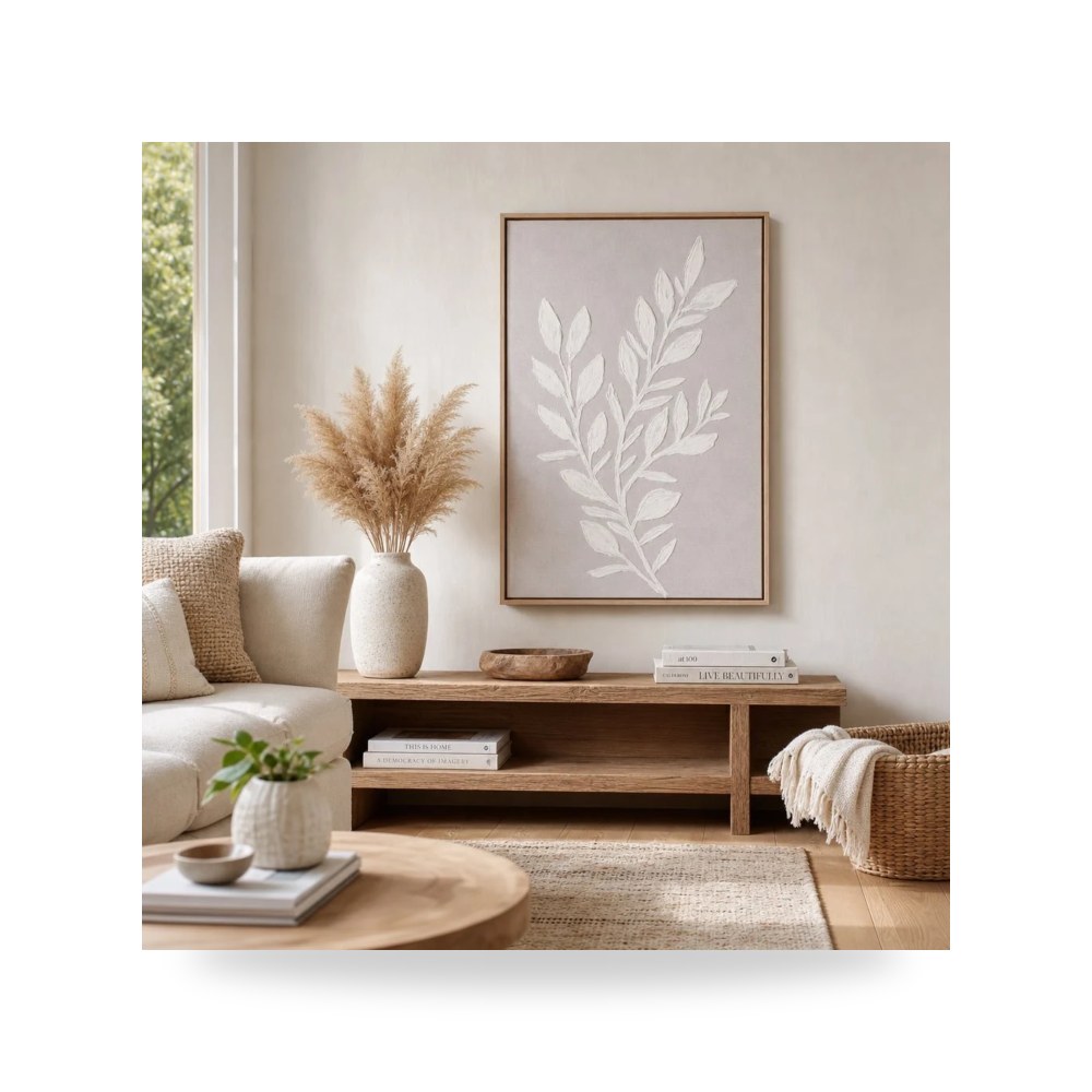 عاجي Leaves Art, Ivory - tan 24×36 سيجبروك هوم Sagebrook Home موديل 23151