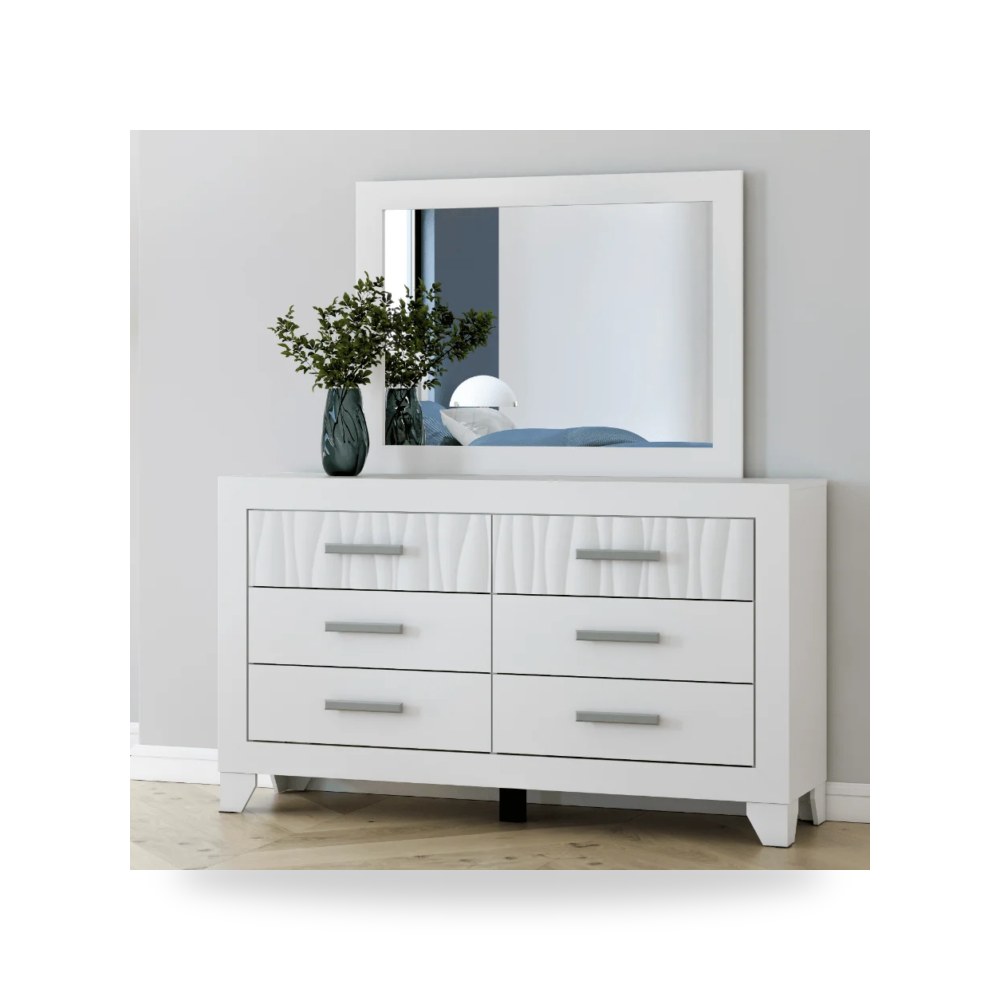 وحدة أدراج وكومودينة غرف نوم - Druchalla Six Drawer Dresser and Mirror - من Ashley