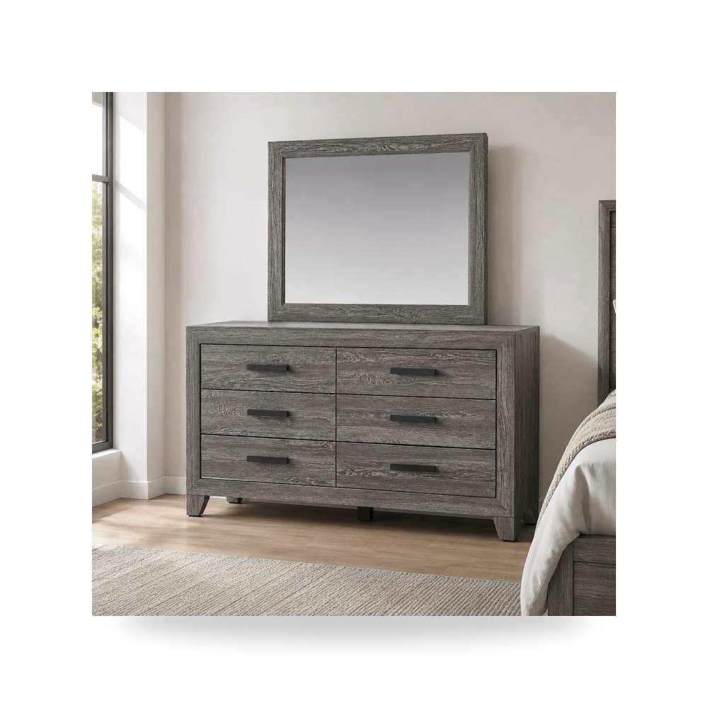 وحدة أدراج وكومودينة غرف نوم - Sylveri Six Drawer Dresser and Mirror - من Ashley