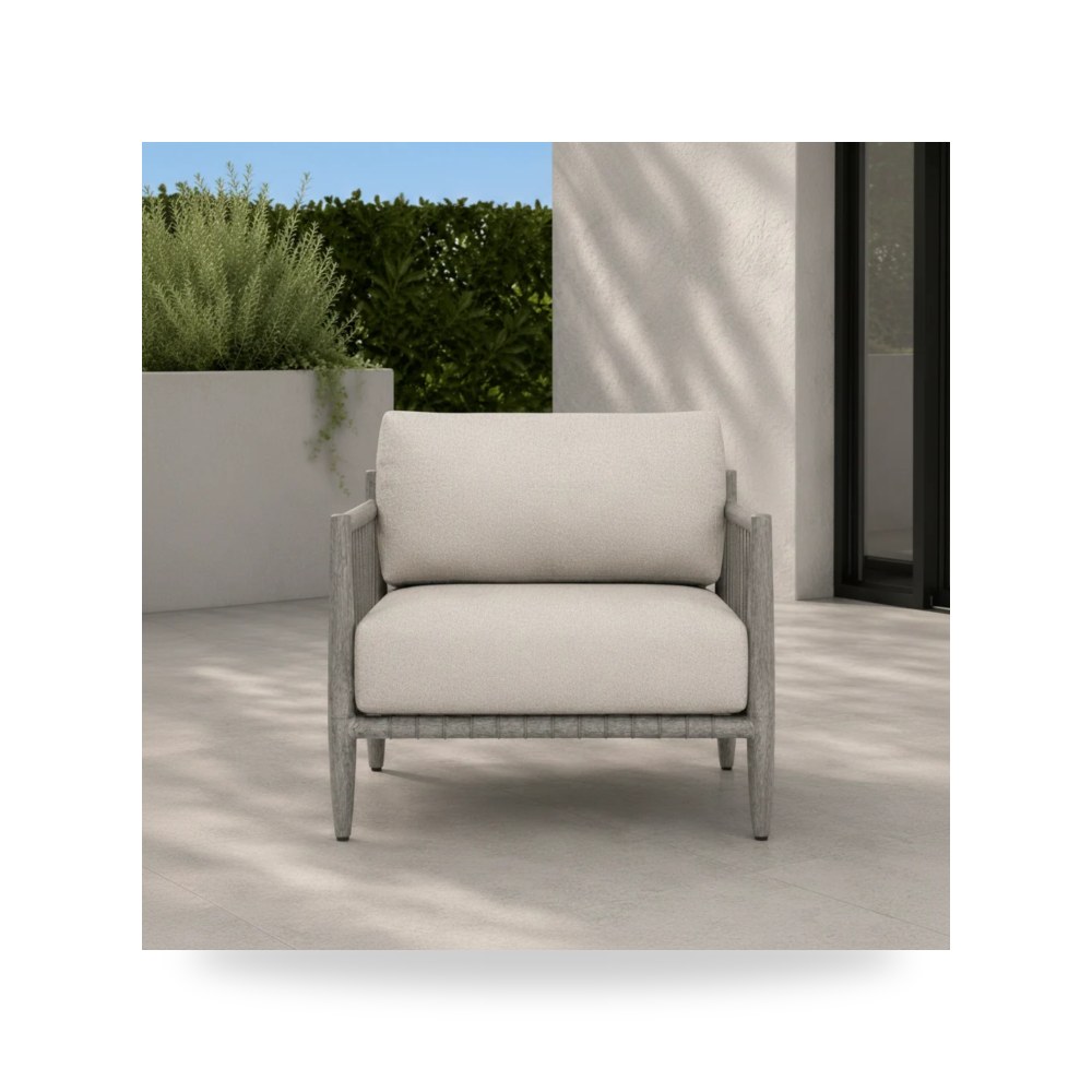 كرسي جلوس بتصميم أنيق - Borneo Outdoor Dove Lounge Chair - من Uttermost - طراز 53152-UTT
