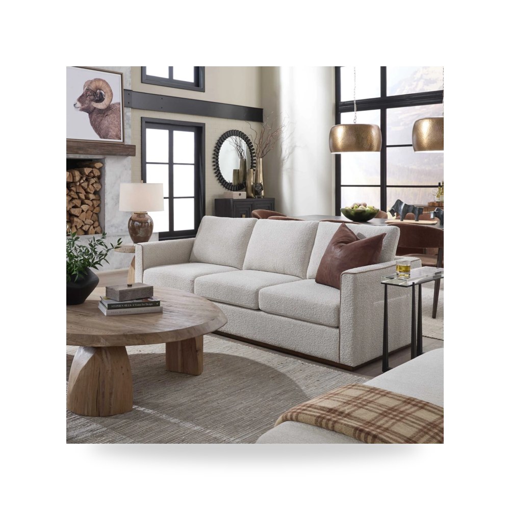 كنب غرفة المعيشة Lorien Cream Boucle Uttermost