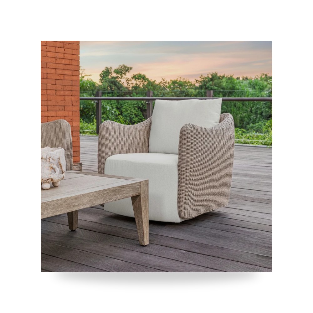 كرسي جلوس بتصميم أنيق - Sunset Outdoor Swivel Lounge Chair - من Uttermost - طراز 53142-UTT