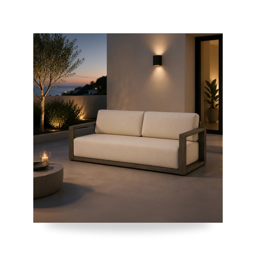 كنب غرفة المعيشة Remsen Outdoor رمادي Uttermost