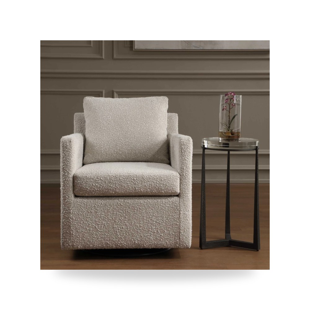 كرسي جلوس بتصميم أنيق - كرسي كريمي Tisdell Swivel - Glider Uttermost - طراز 53088-UTT